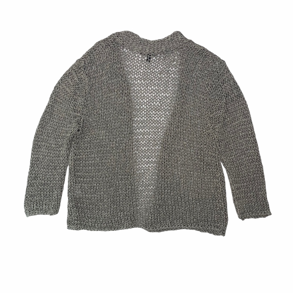 Eileen Fisher Gray Open Front Knit Cardigan - Picture 9 of 13